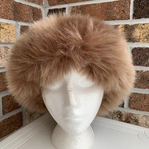 Faux Fur Trim Light Brown Women's Hat